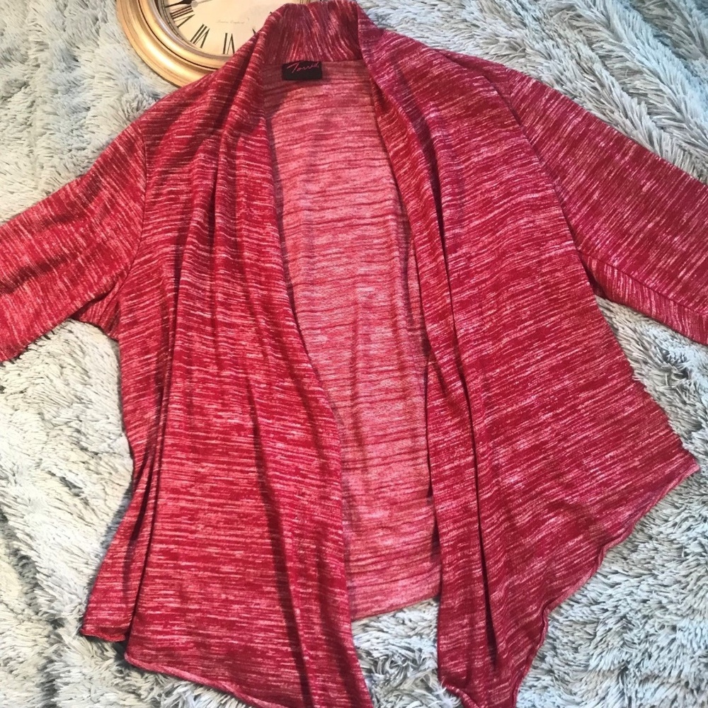 Torrid Red Thin Open Front Cardigan Sweater Med?